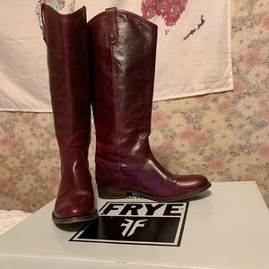 Melissa Button Bordeaux Vintage Leather Frye Boots